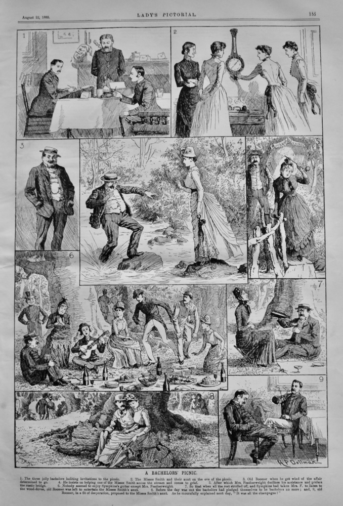 A Bachelors' Picnic.  1885.