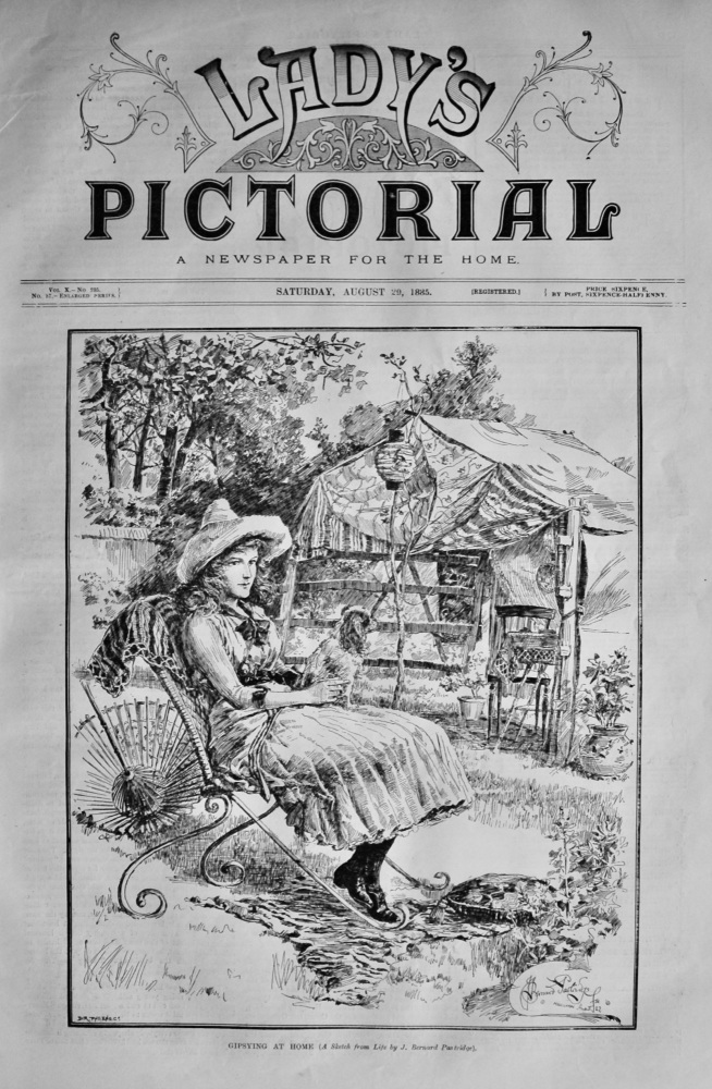 Gypsying at Home. (A Sketch from life by Bernard Partridge).  1885.