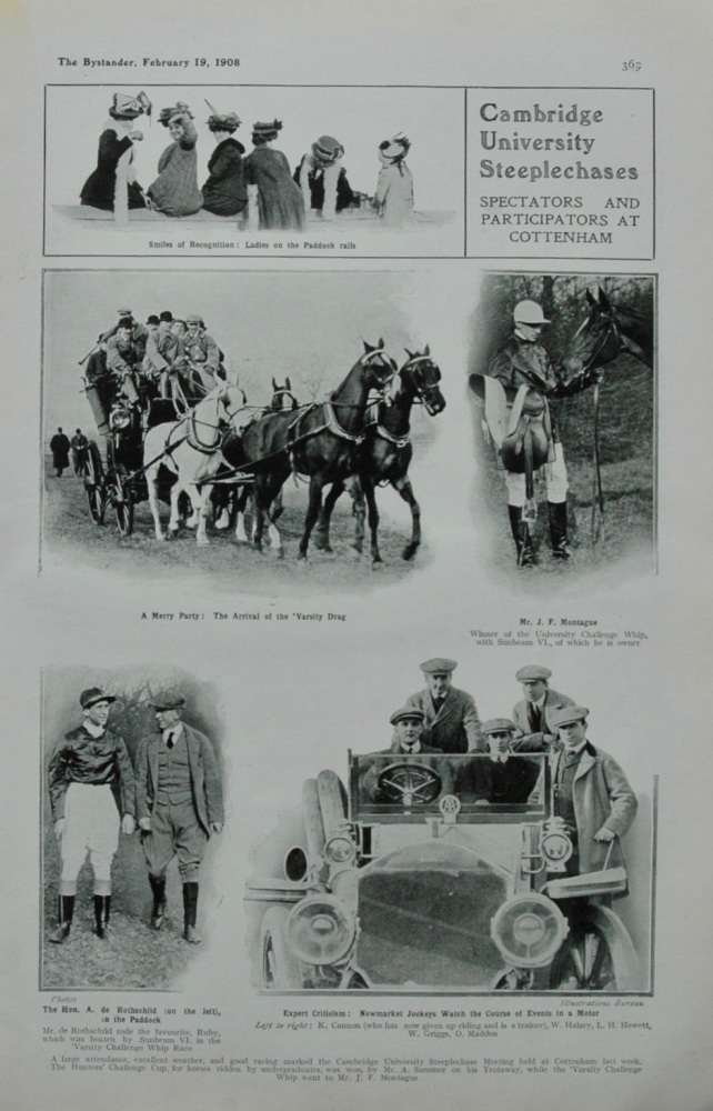 Cambridge University Steeplechases - Spectators and Participators at Cottenham. 1908.