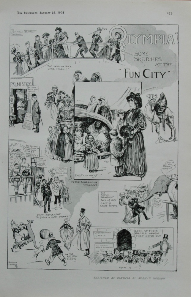 Olympia - Some sketches at the "Fun City". 1908.