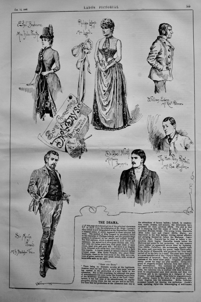 Some Characters from "Dark Days" at the Haymarket Theatre.  1885.