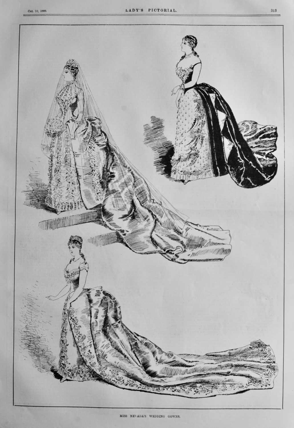 Miss Nevada's Wedding Gowns.  1885.
