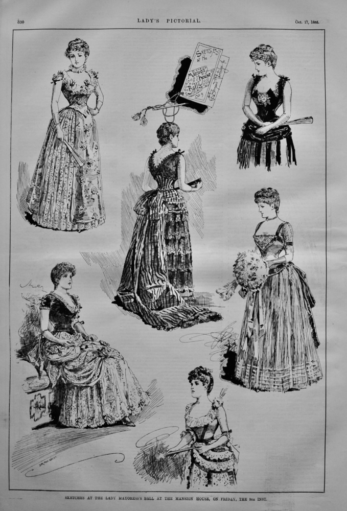 Sketches at the Lady Mayoress's Ball at the Mansion House, on Friday, the 9th Inst. October 1885.