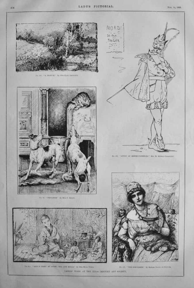 Ladies' Work at the XIXth Century Art Society.  1885.
