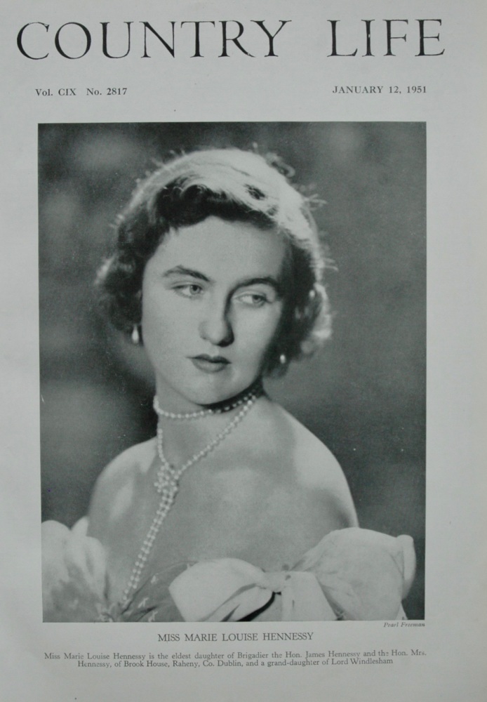 Miss Marie Louise Hennessy.  (Front Page)  1951.