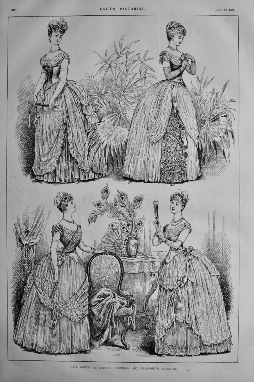 Ball Gowns at Messrs. Debenham and Freebody's.  1885.