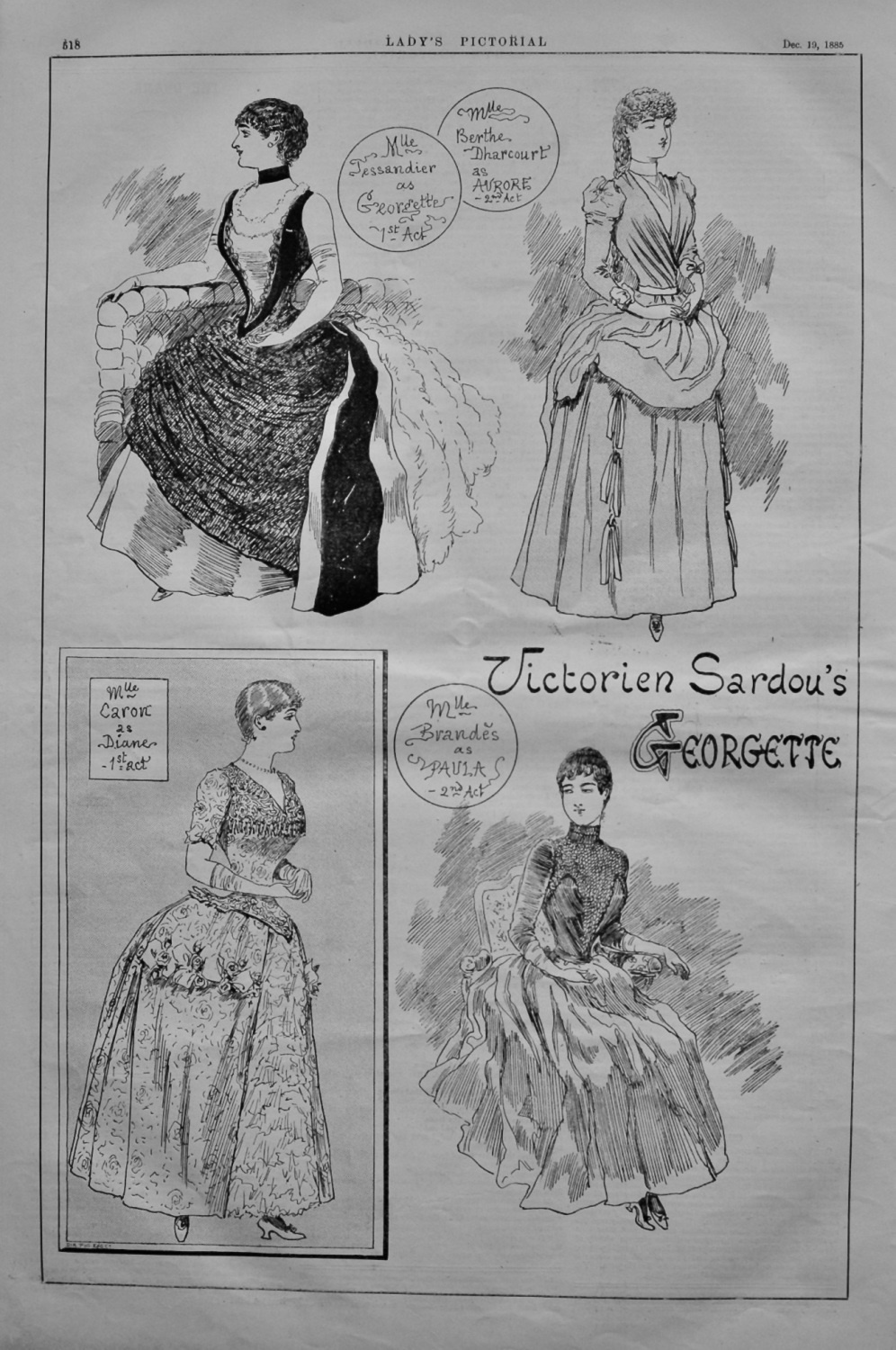 Victorien Sardou's Georgette at the Vaudeville Paris. 1885.