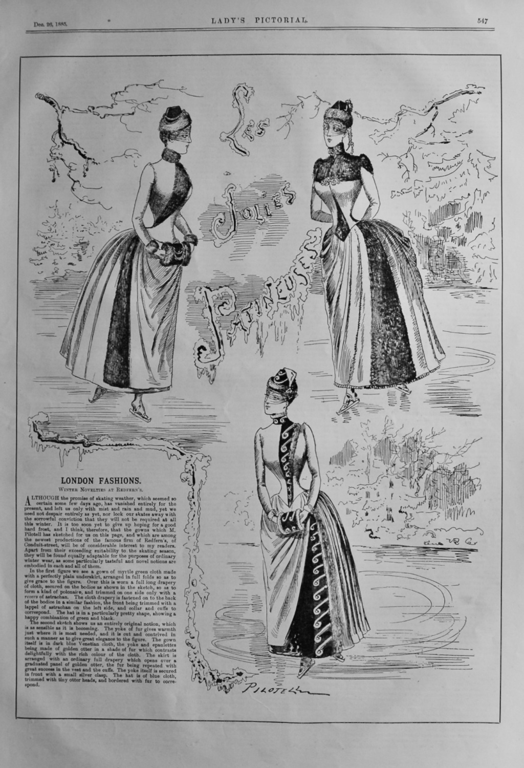 London Fashions . : Winter Novelties at Redfern's.  1885.