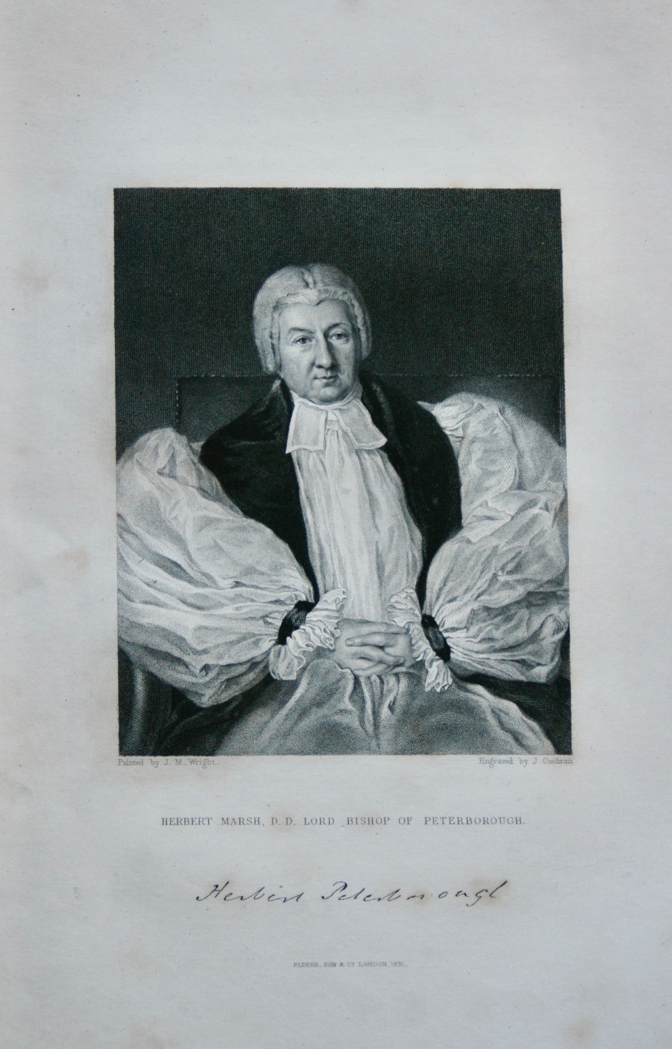 Herbert Marsh,  D.D. Lord Bishop of Peterborough.  1831.