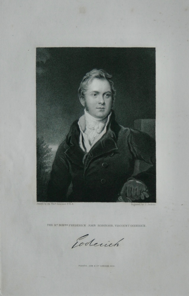 The Right Hon. Frederick John Robinson, Viscount Goderich.  1831.