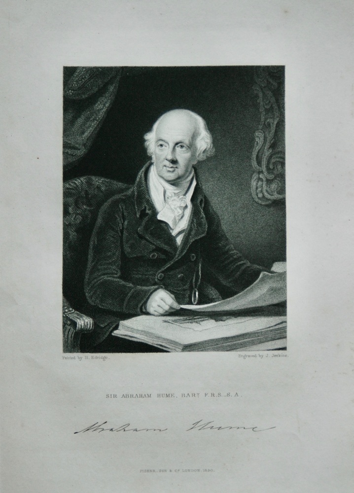 Sir Abraham Hume. Bart. F.R.S._S.A.  1831.