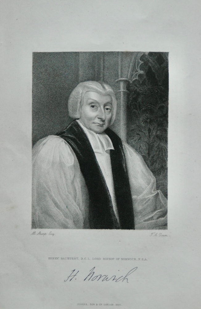 Henry Bathurst, D.C.L.  Lord Bishop of Norwich, F.S.A.  1831.