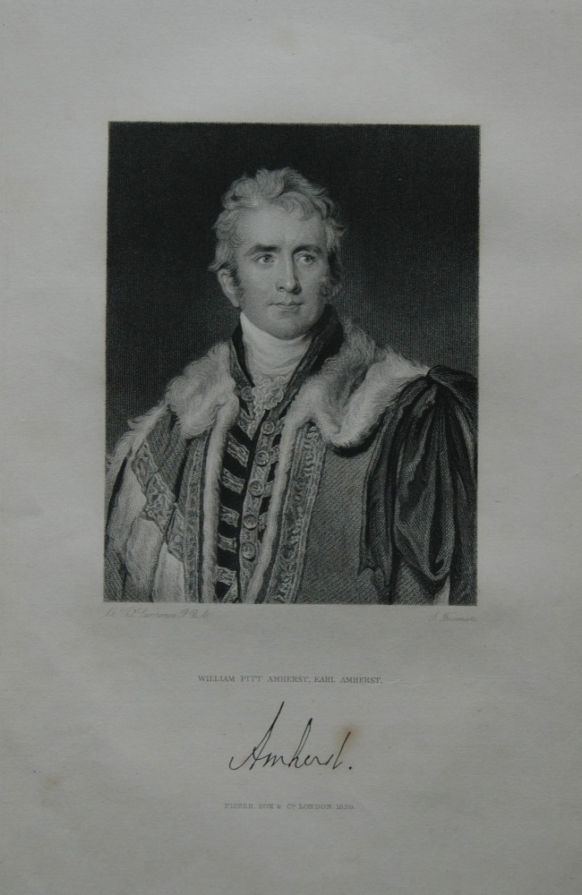 William Pitt Amherst, Earl Amherst.  1830.
