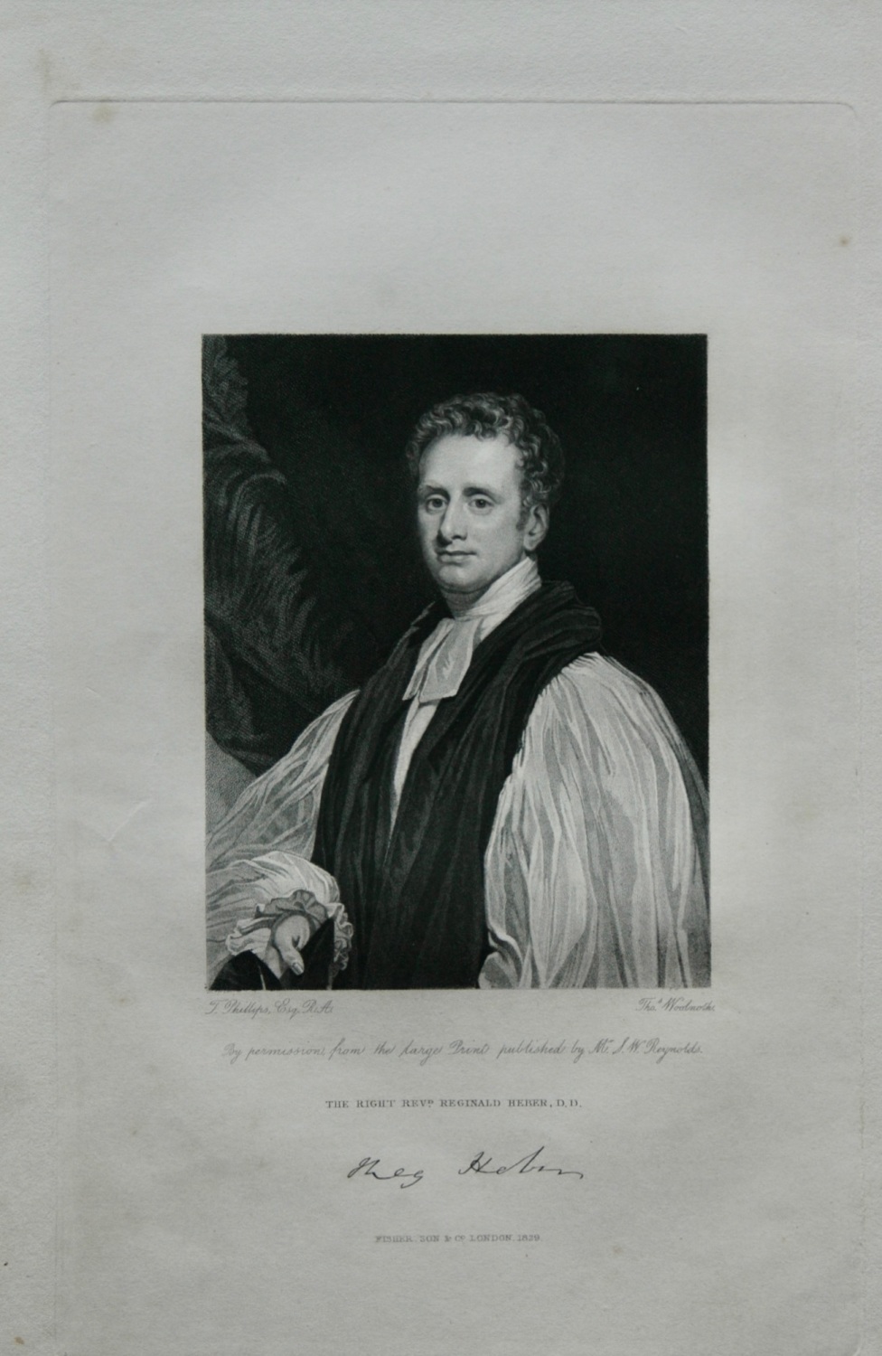 The Right Revd. Reginald Heber, D.D.  1830.