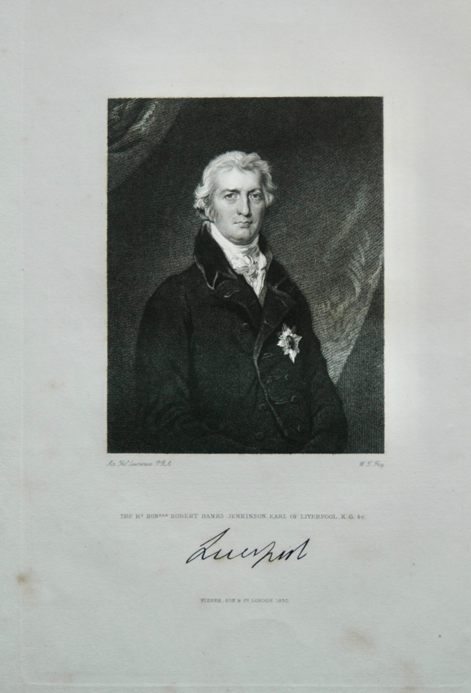 The Right Hon. Robert Banks Jenkinson, Earl of Liverpool. K.G. &c.  1830.