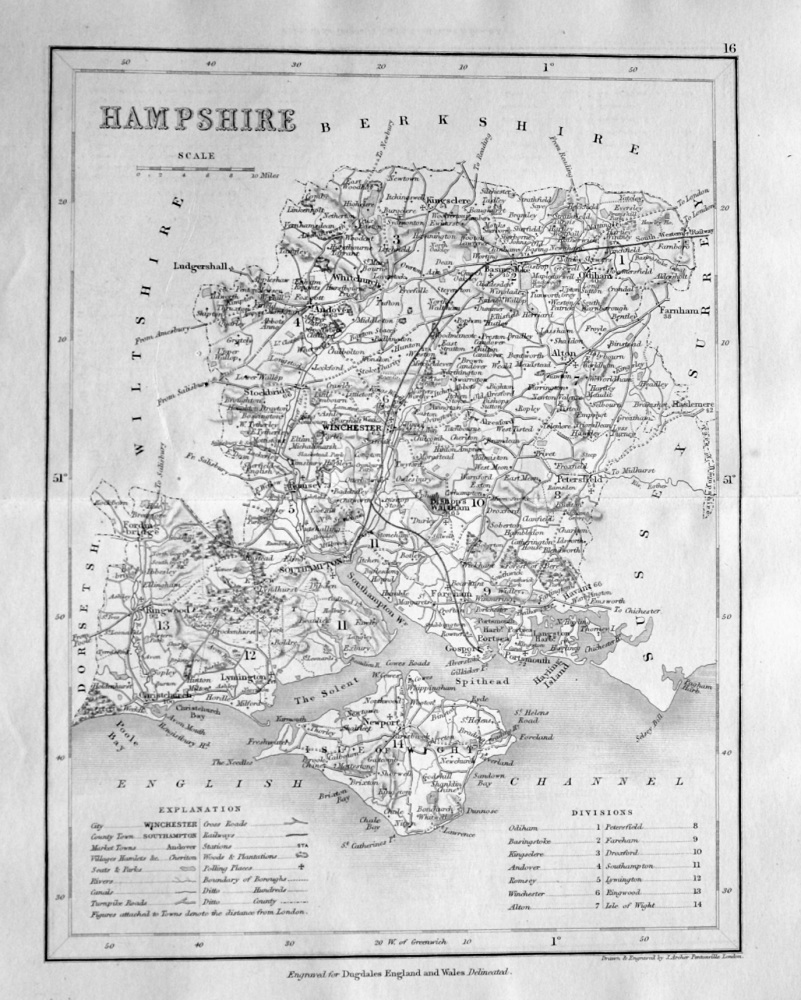 Hampshire. (Map)  1845.