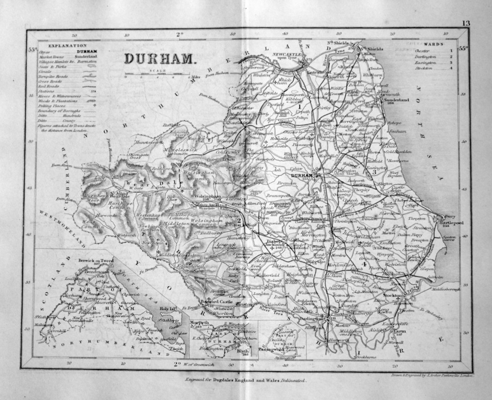 Durham.  (Map)  1845.