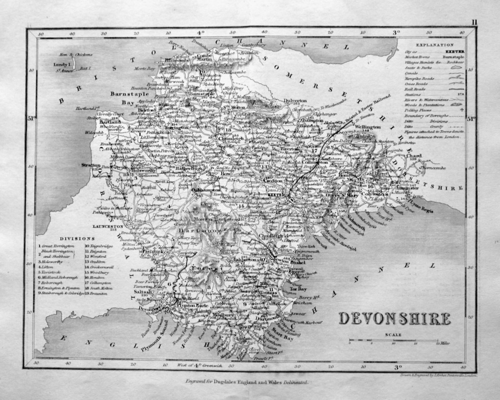 Devonshire.  (Map)  1845.