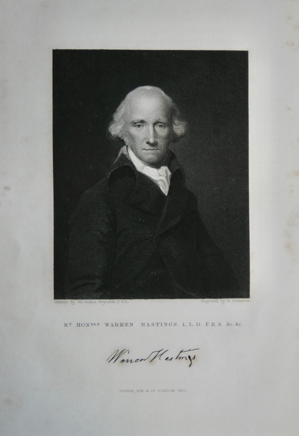 Right Hon. Warren Hastings,  L.L.D.  F.R.S.  &c.   1832.