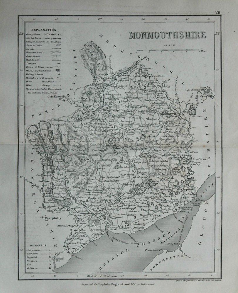 Monmouthshire.  (Map)  1845.