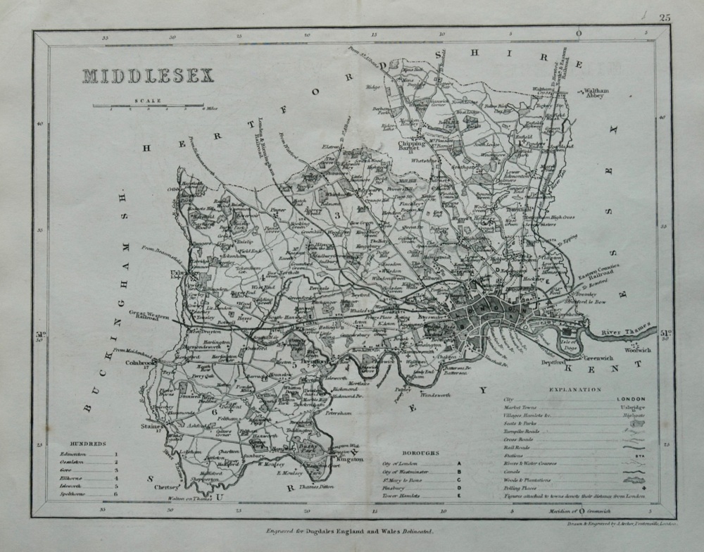 Middlesex.  (Map)  1845.