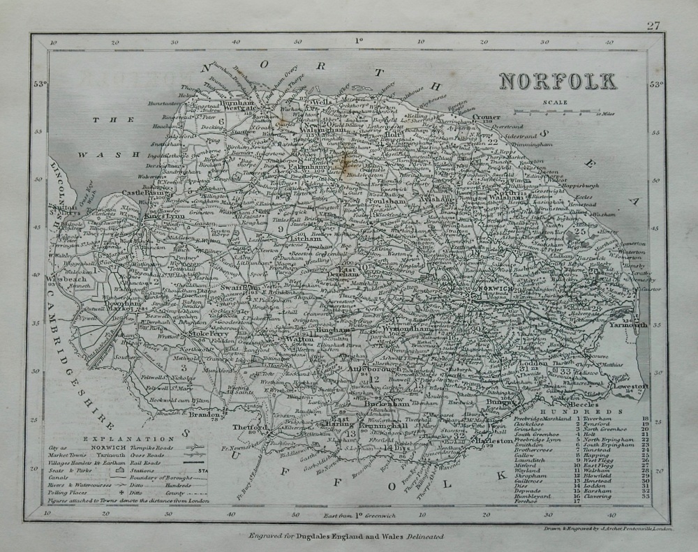 Norfolk.  (Map)  1845.