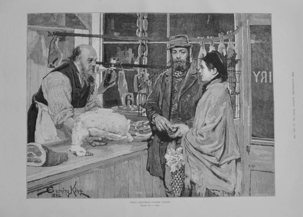 Their Christmas Dinner - Goose - 1883