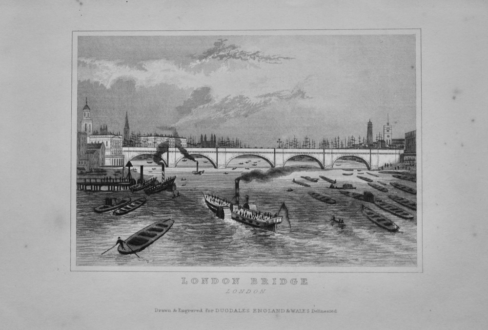 London Bridge. London.  1845.