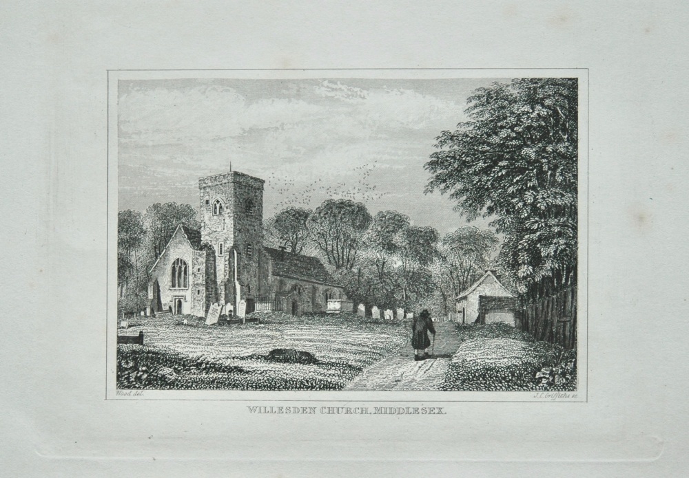 Willesden Church. Middlesex.  1845.
