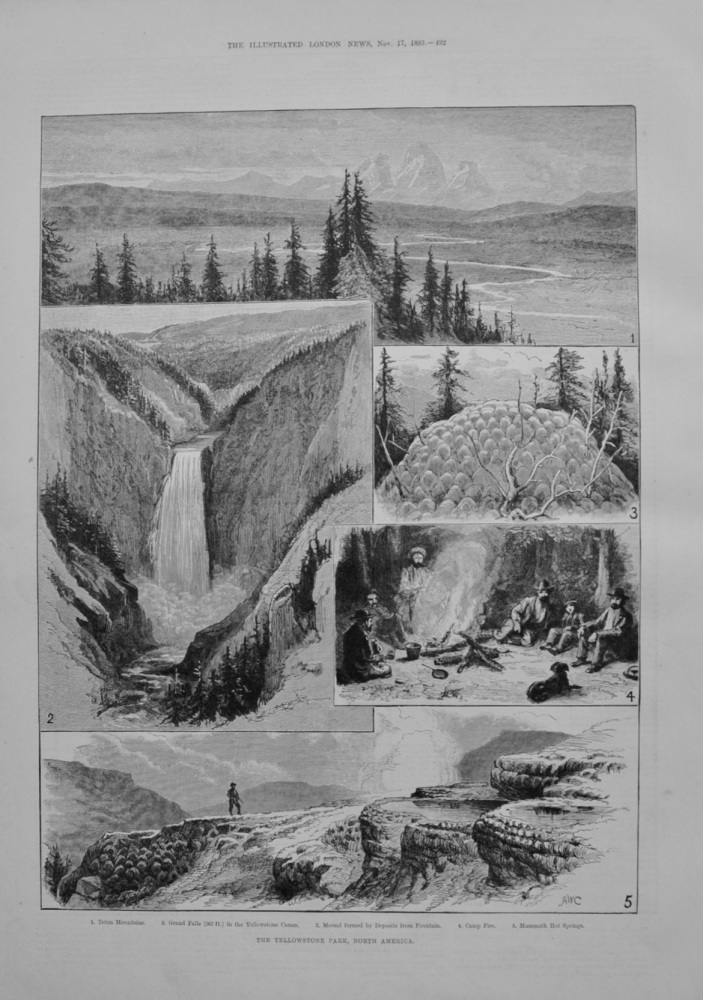 The Yellowstone Park, North America.   1883.