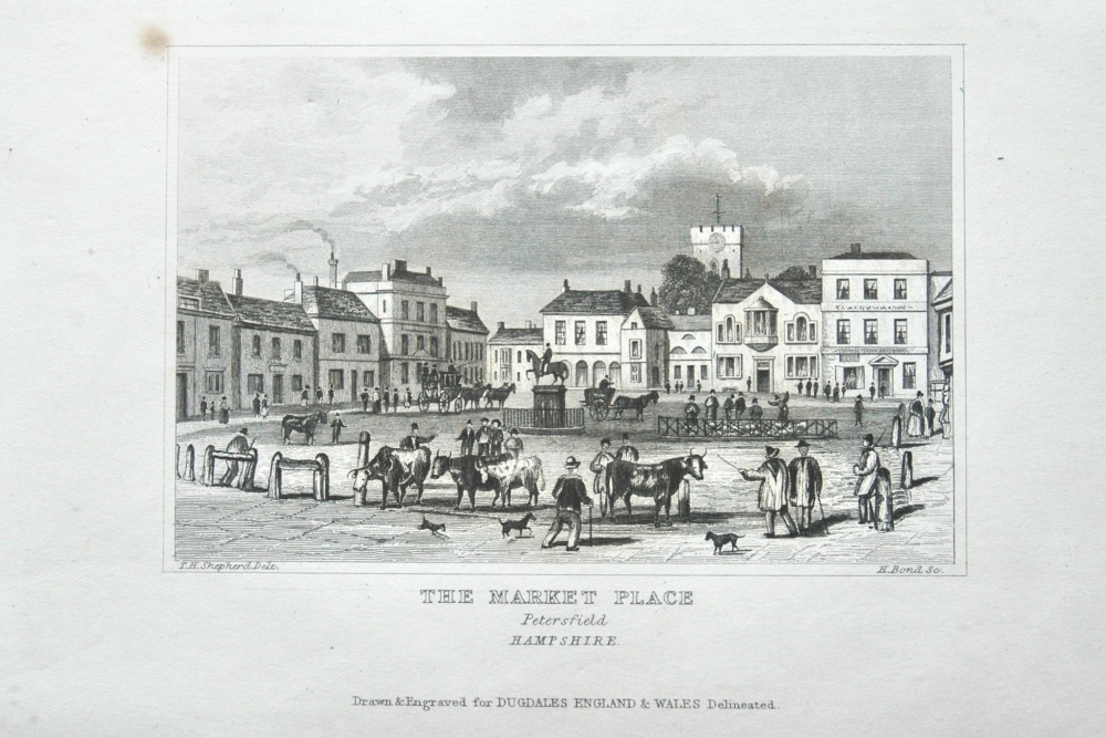 The Market Place.  Petersfield. Hampshire.  1845.