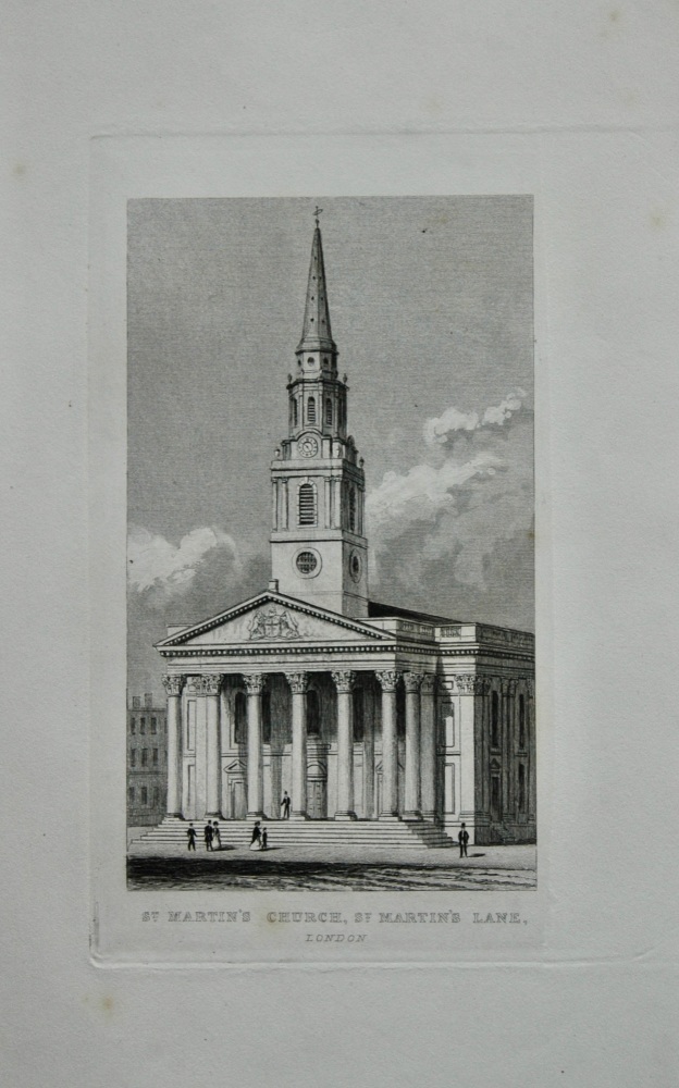 St. Martin's Church,  St. Martin's Lane, London.  1845.