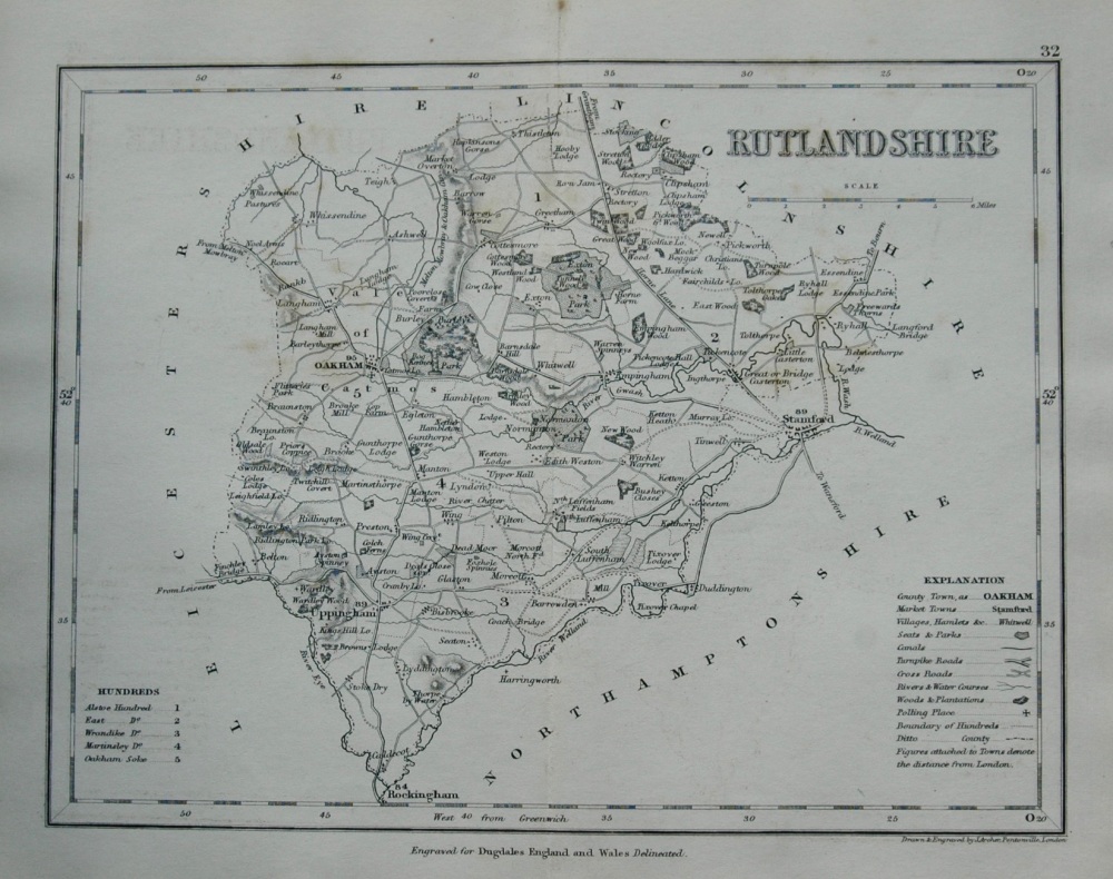 Rutlandshire.  (Map)  1845.