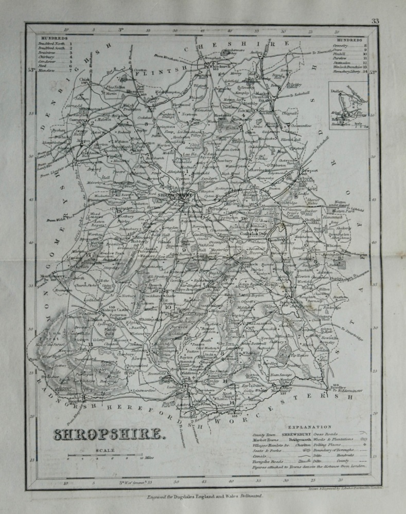 Shropshire.  (Map)  1845.