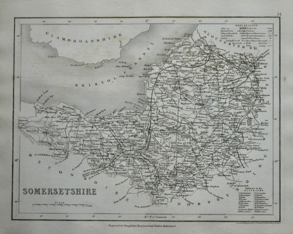 Somersetshire.  (Map)  1845.