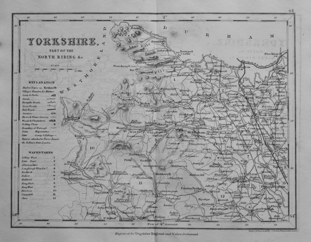 Yorkshire, Part of the North Riding &c.  (Map)  1845.