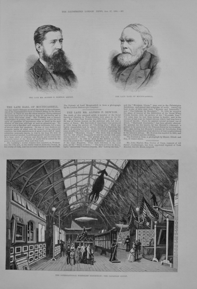 Earl of Mountcashell.  &  Mr. Alfred P. Newton.  1883.