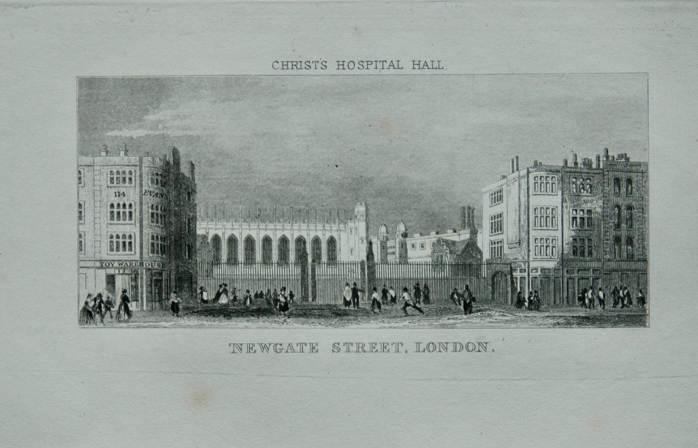Christ's Hospital Hall, Newgate Street, London.  1845.