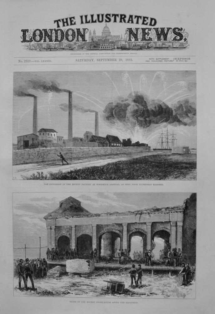 Explosion at Rocket Factory - Woolwich Arsenal - 1883