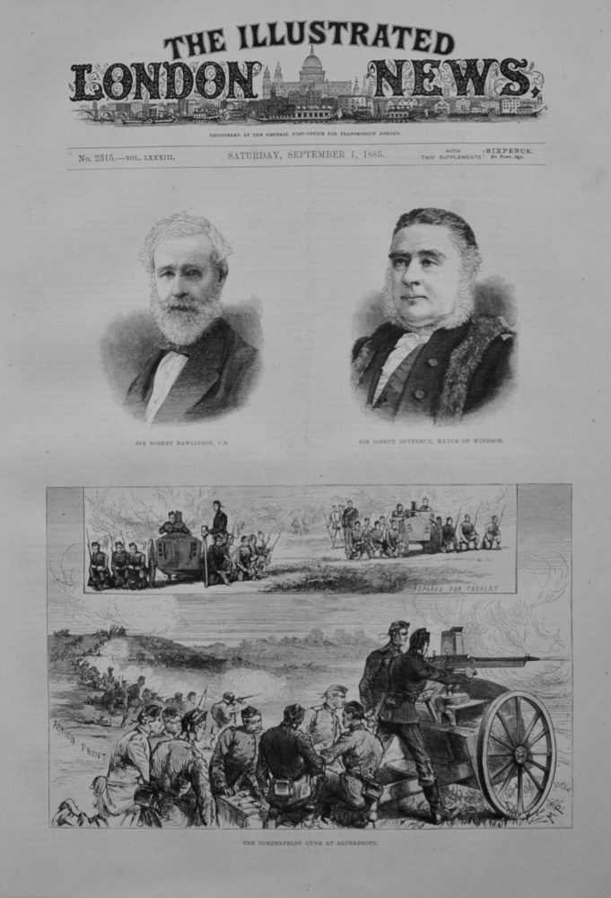 "The Nordenfeldt Guns at Aldershott" - 1883