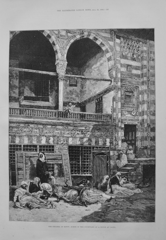 "The Cholera in Egypt : Scene in the Courtyard of a House in Cairo." - 1883