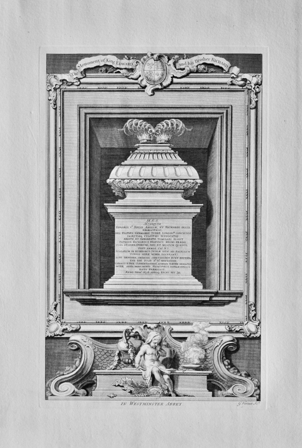 Monument of King Edward and His Brother Richard in Westminster Abbey.  1736