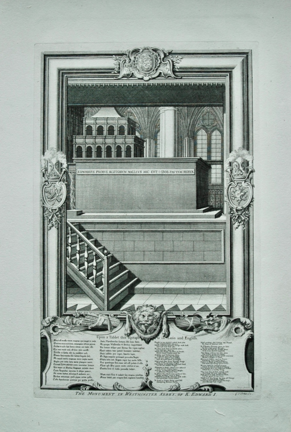 Monument in Westminster Abbey of King Edward I. 1736.