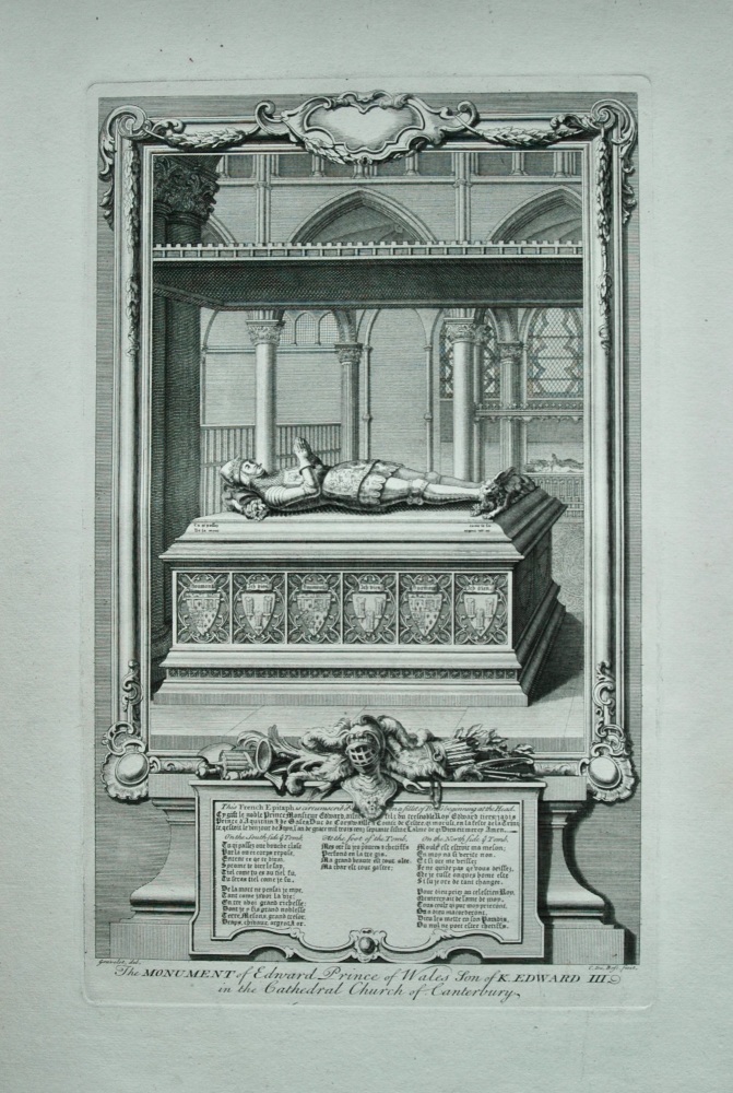 Monument of Edward Prince of Wales Son of King Edward III. in the Cathedral Church of Canterbury.  1736.