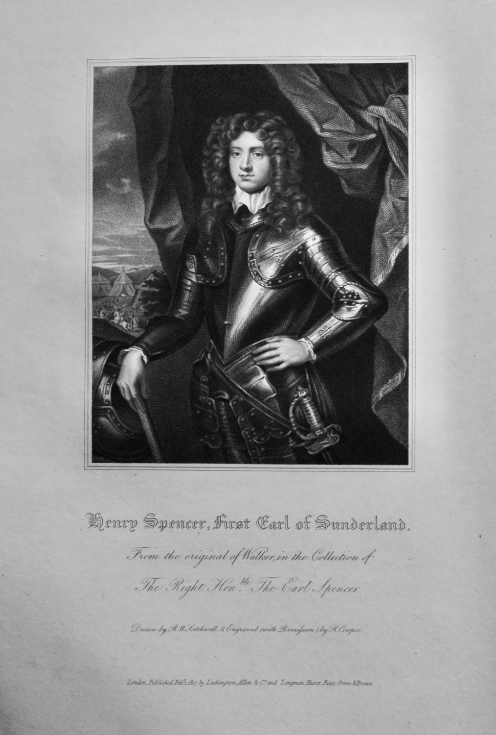 Henry Spencer, First Earl of Sunderland.  1821.