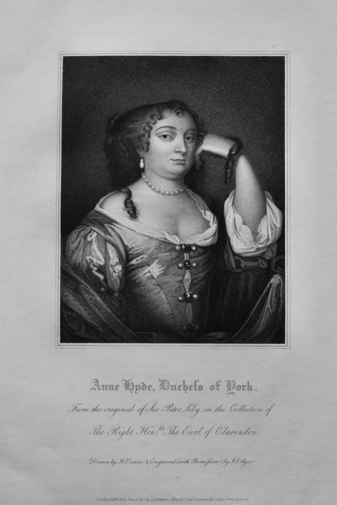 Anne Hyde, Duchess of York.  1821.