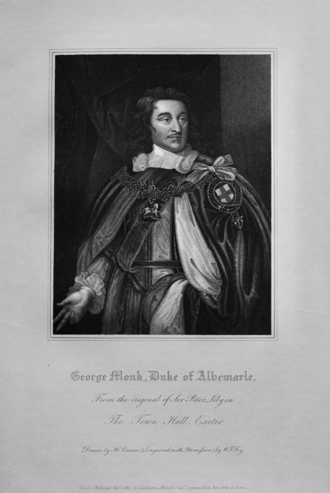George Monk, Duke of Albemarle.  1821.