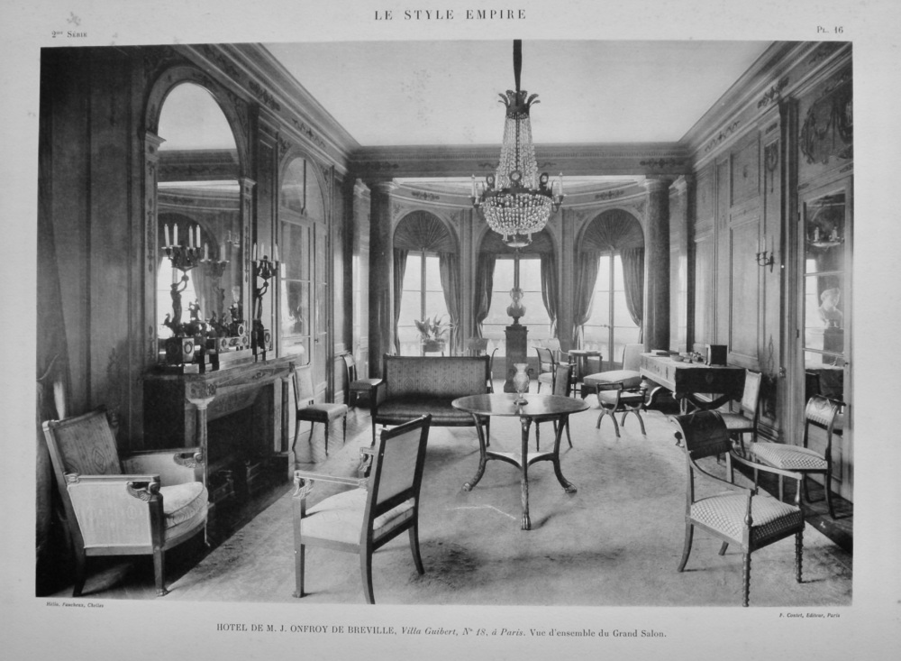 Hotel De M. J. Onfroy De Breville, Villa Guibert, No 18, a Paris.  Vue d'ensemble du Grand Salon.  1924.