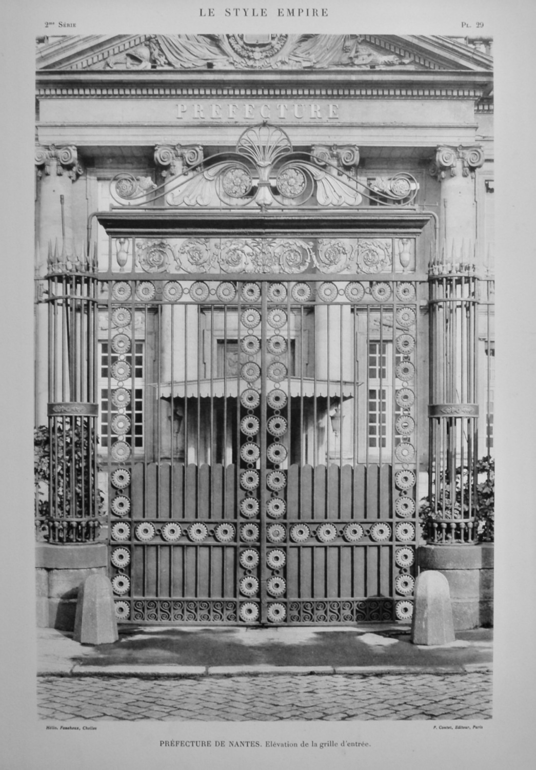 Prefecture De Nantes.  Elevation de la grille d'entree.  1924.