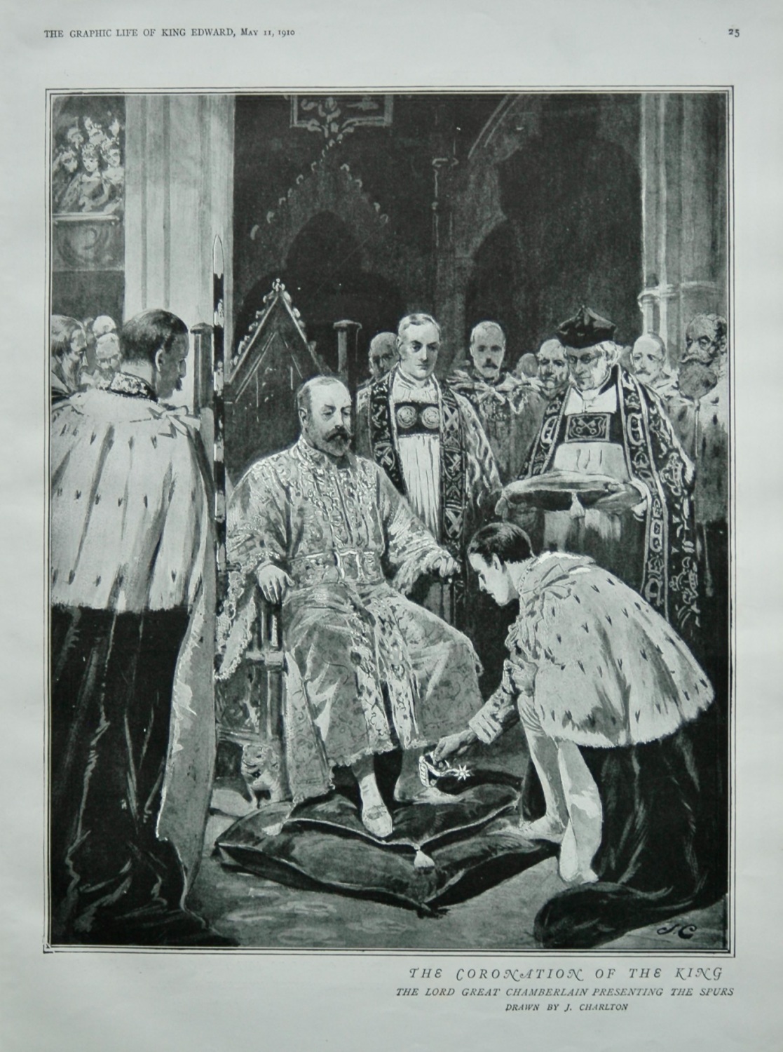 Coronation of the King : The Lord Great Chamberlain Presenting the Spurs.  